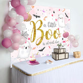 Lofaris Pink Cute Boo Halloween Girl Baby Shower Backdrop